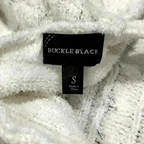Buckle Black White Cable Knit Open Back Sweater Size Small - Picture 3 of 3